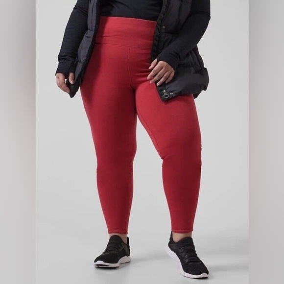 Athleta Pants - ATHLETA Altitude Tight Polartec Power Stretch Leggings 2X Plus Red Lined 486200